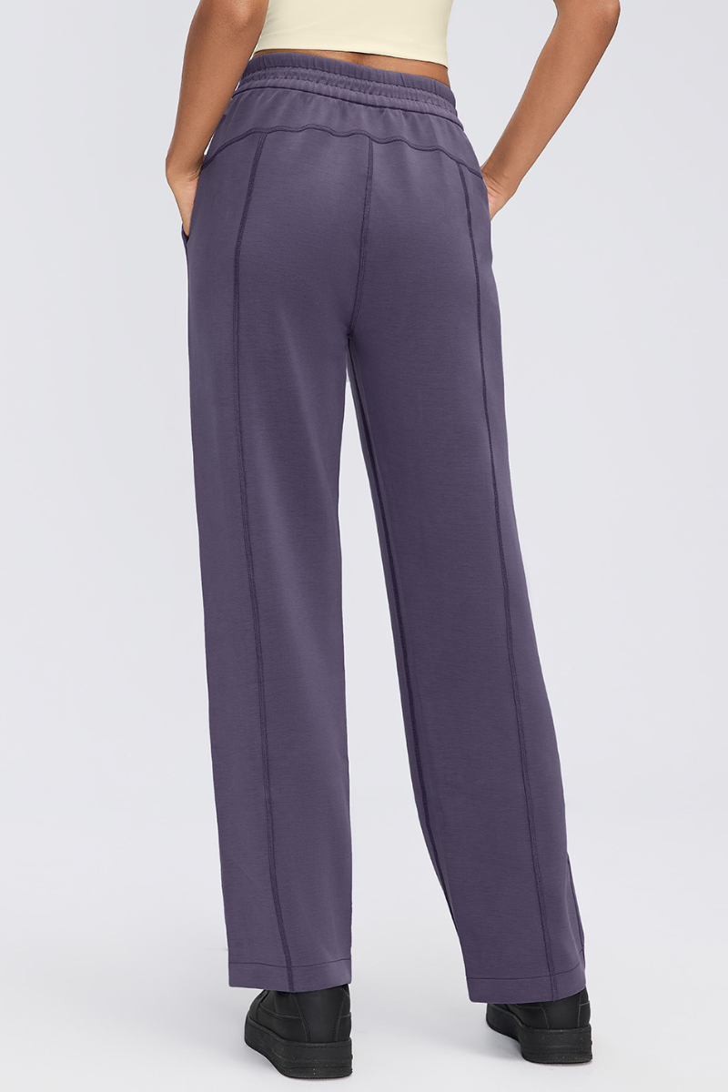Women's Air Layer Elastic Toggle Wide Leg Athletic Pants