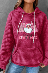 Women Christmas Waffle Knit Hoodie