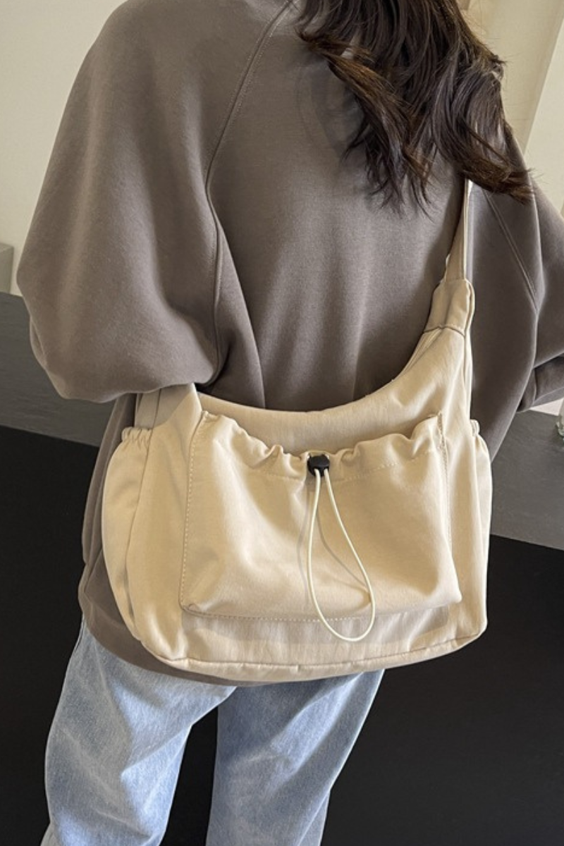 Women's Drawstring Multi Pocket Hobo Shoulder Bag