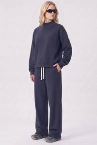Unisex Fall Fleece Mock Neck Sweatshirt and Sweatpants Sets