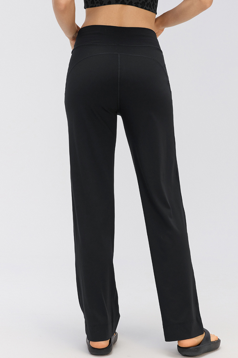 Women's Drapey Drawstring Waist Straight-Leg Casual Pants