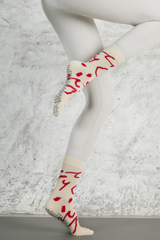 Women's Colorful Patterned Crew Yoga Grip Five-Toe Socks