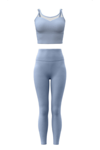 Women's Athletic Sets:Mesh Panel Bra And High Waist Leggings