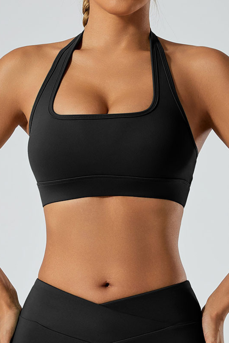 Women's square collarb  halter neck bra.
