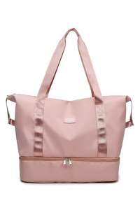 Large Capacity Bottom Zippered Compartment Handle Bag