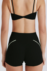 Women's Twist Waist Color Block Quick Dry Yoga Shorts