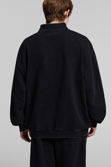 Collared, semi-zippered sweatshirt
