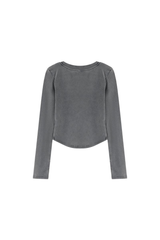 Women's Fall Snowflake U-Neck Slim Fit Long Sleeve Top