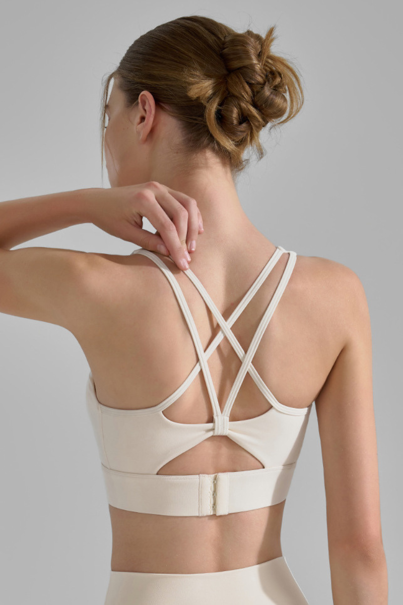 Women's U-Neck Crisscross Straps High Impact Sports Bra