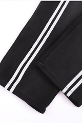Unisex Fall Washed Fleece Contrast Loose Fit Sweatpants