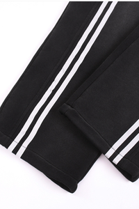 Unisex Fall Washed Fleece Contrast Loose Fit Sweatpants
