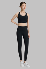 Women's Cross Back Bra and High-Waisted Leggings 2-Piece Set