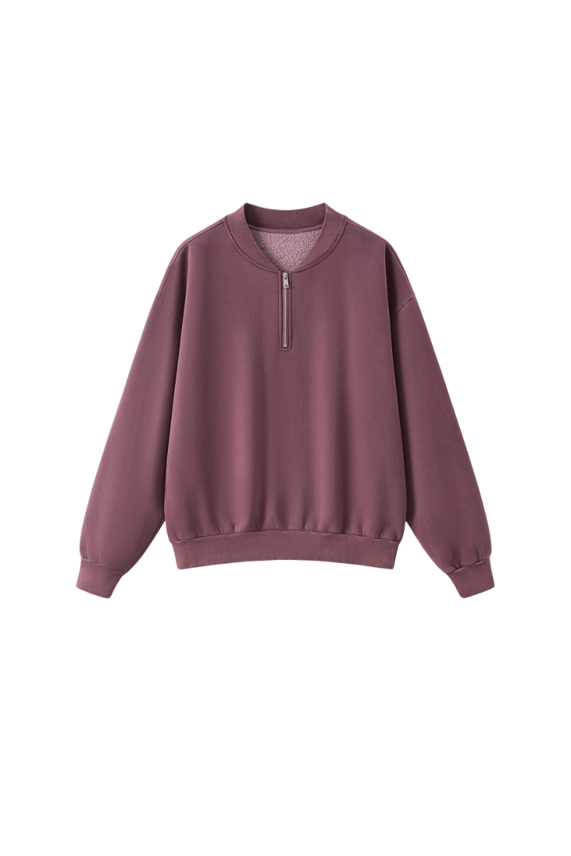 Men's Fall Vintage Washed Fleece Quarter Zip Sweatshirt