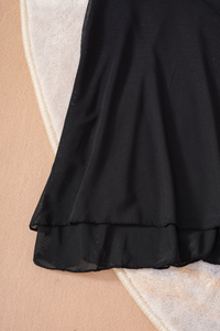 Women's Mesh Cover Up Sexy Strapless Solid Halter Tankini