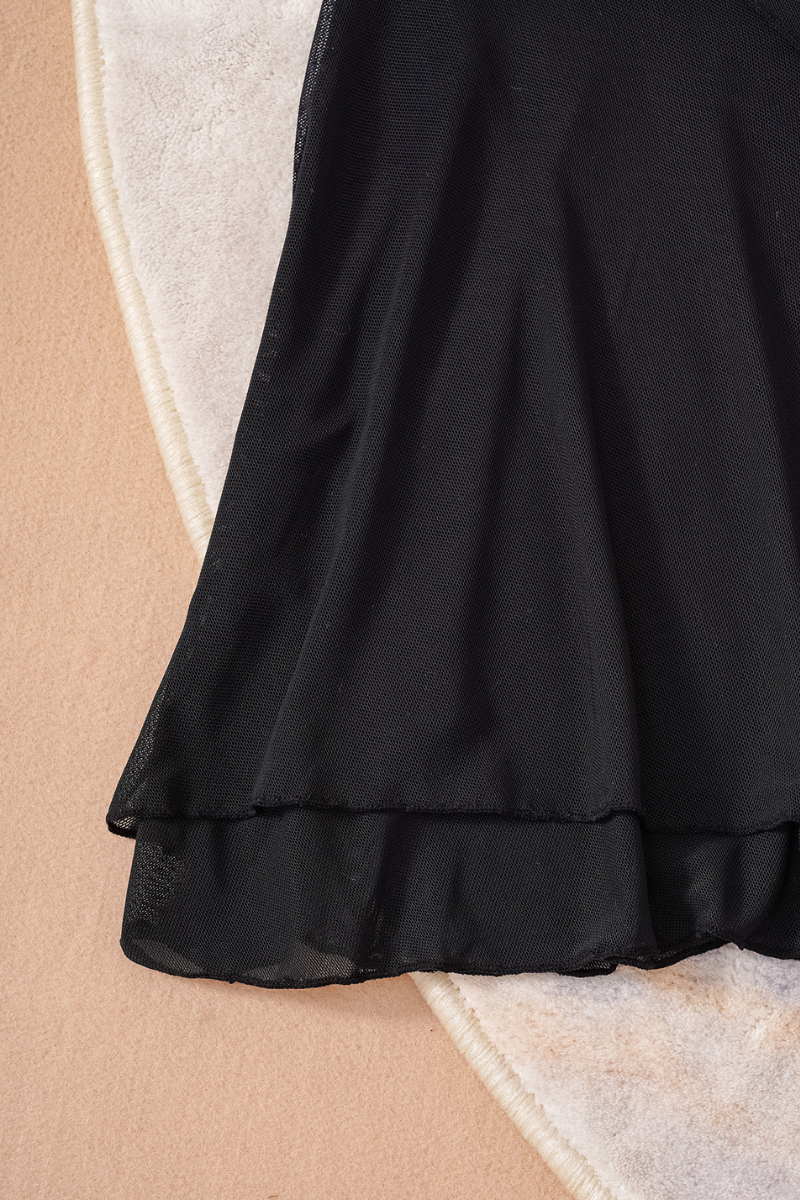 Women's Mesh Cover Up Sexy Strapless Solid Halter Tankini