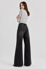 Women's Fall High Waist Wide Leg Flare Jeans
