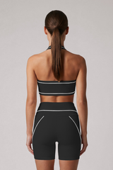 Women's Color Block Halterneck Padded Sports Bra