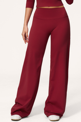 Women's High Waist V-Seam Butt Lifting Draped Wide Leg Pants