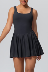 Women's Athletic U-back One-piece Pleated Dress