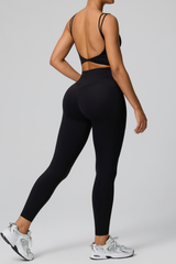 Women's Women's Double Strap Twist Back Bra And Leggings