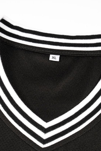 Unisex V-Neck Striped Mesh Athletic Football Jersey Tee