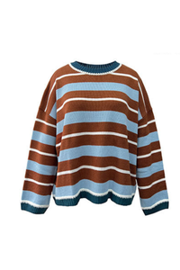 Women's Loungewear Sweet Striped Color Block Knit Sweater