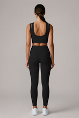 Women’s Double Strap Bra And Side Mesh Leggings Yoga Sets
