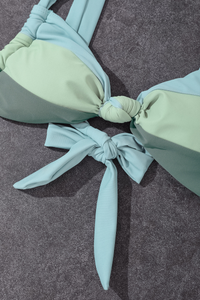 Women's Minimalist Color Block Twist Front Sexy Bikini