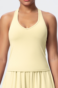 Women’s V-Neck Halter Open-Back Sports Tank