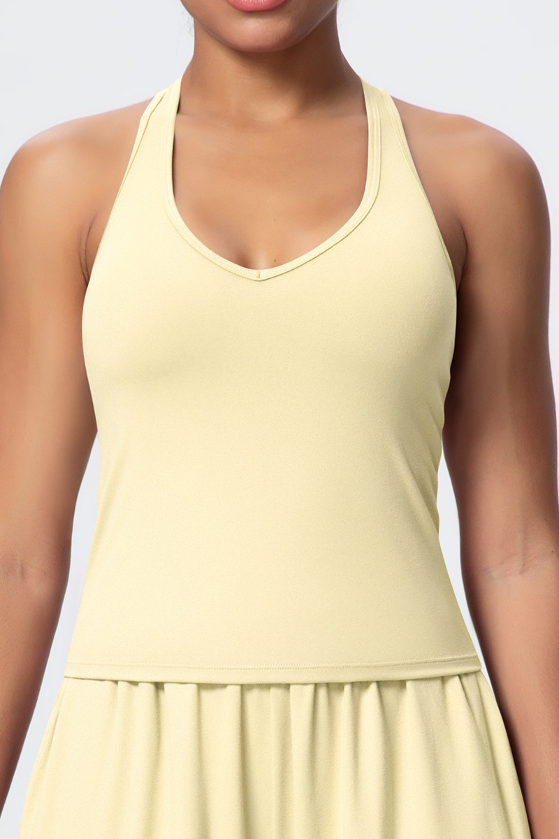 Women’s V-Neck Halter Open-Back Sports Tank
