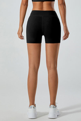Women's high-waist sports shorts.