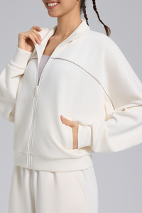 Women's Fall Soft Modal Drop Shoulder Zip Up Sports Jacket