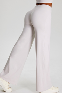 Women's Athletic Flowy Solid Wide Leg Yoga Pants