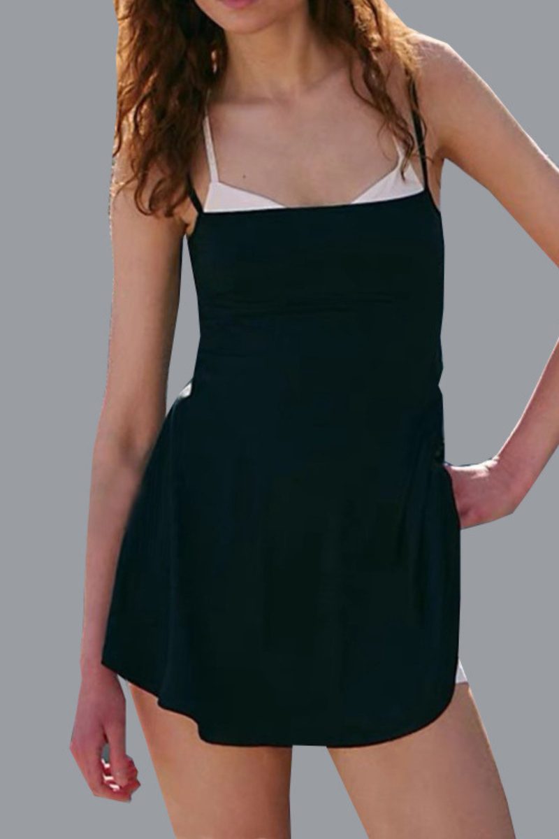 Women's Fake Two-Piece Racerback Athletic Tennis Skirt