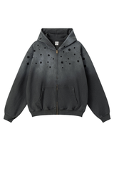 Men's spray paint hooded casual jacket