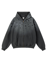 Men's spray paint hooded casual jacket