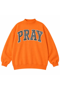 Women's Fall Letter Appliqué Embroidery Mockneck Sweatshirt
