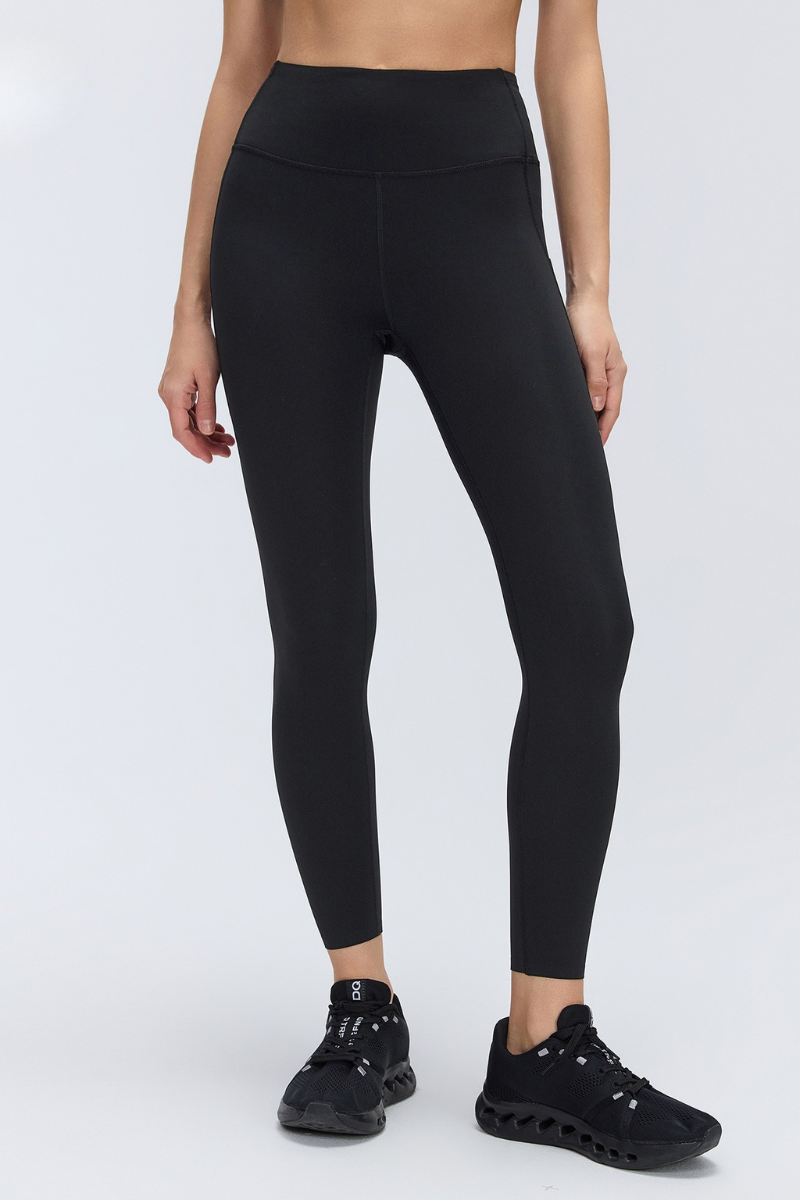 Women's Wide Waist Side Pocket 9/10 Length Leggings