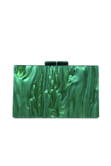 Women's Pearl Handle Acrylic Box Clutch Bag