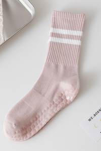 Women's Striped Non-Slip Dots Yoga Pilates Mid-Calf Socks