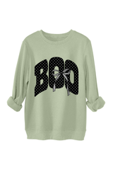 Women's Fall Boo Graphic Polka Dot Print Halloween Pullover