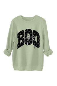 Women's Fall Boo Graphic Polka Dot Print Halloween Pullover