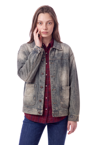 Women's Vintage Wash Relaxed Denim Jacket