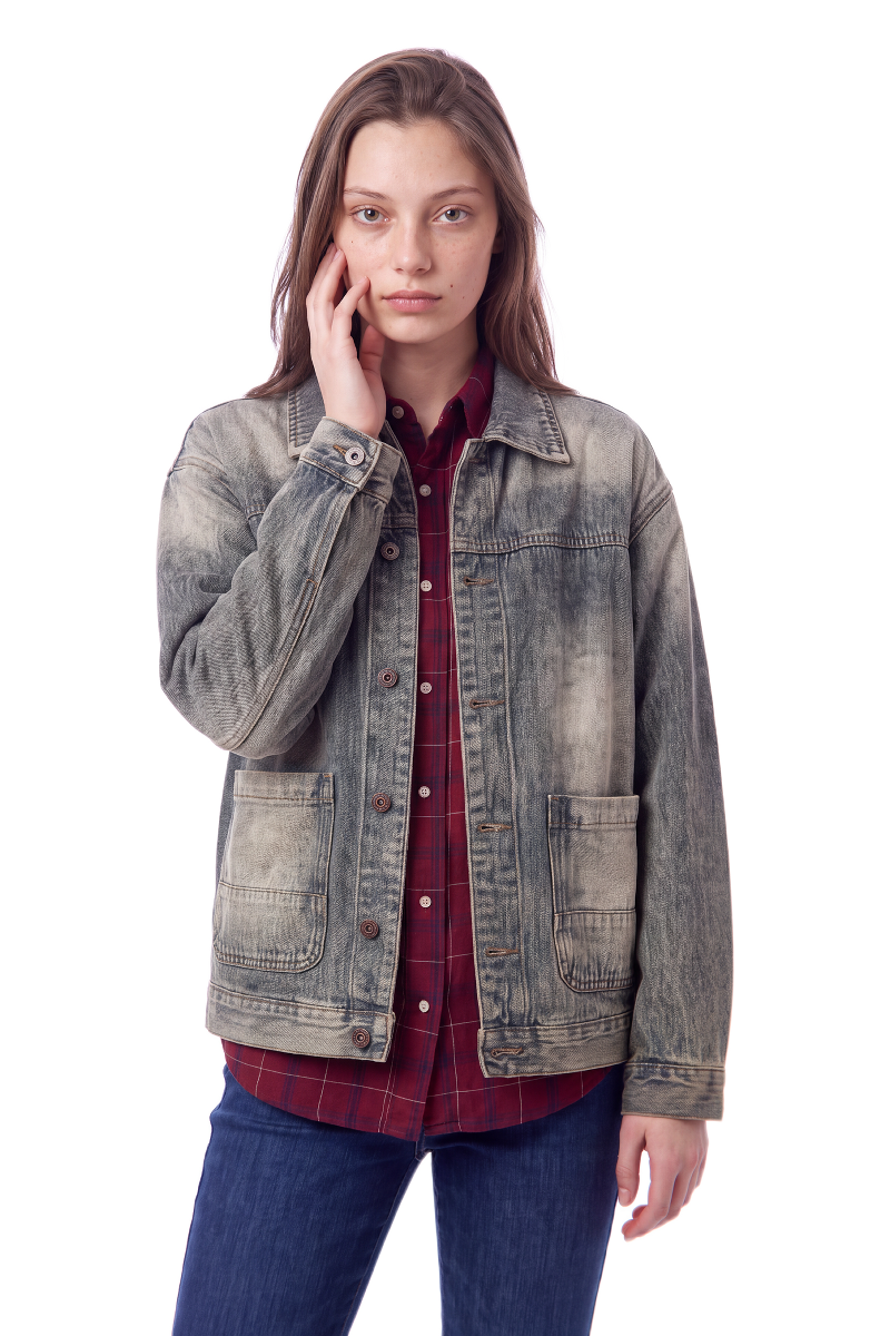 Women's Vintage Wash Relaxed Denim Jacket