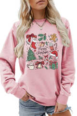 Women's Fall Merry Christmas Graphic Pullover