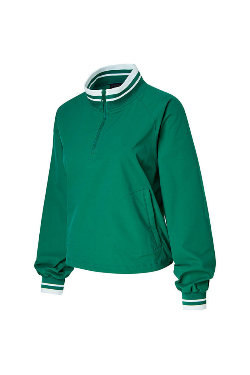 Women's Fall Color Block Tennis Sport Quarter Zip Sweatshirt