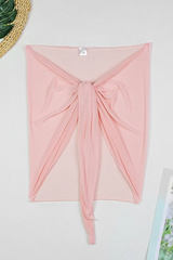 Women's Bandeau Ring High Waist Mesh Cover-up Bikini Set