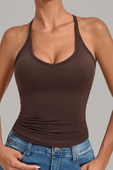 Women’s Removable Pads Halter Racerback Sports Yoga Tank Top