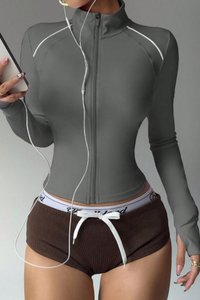 Color-contrast zipper jacket