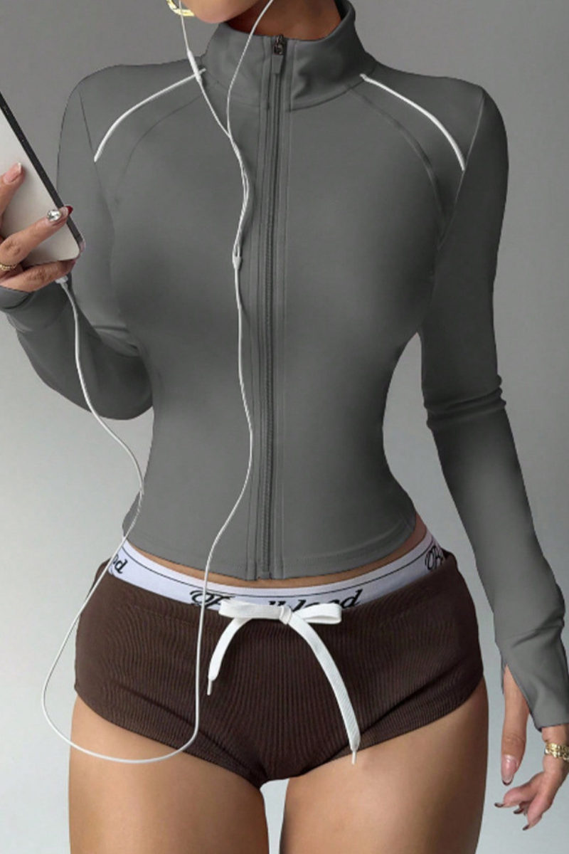 Color-contrast zipper jacket